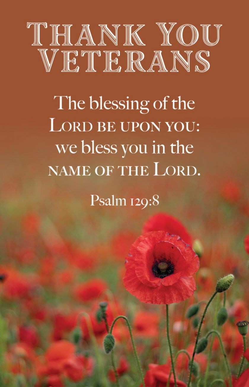 Bulletin-Thank You Veterans: The Blessing Of The Lord (Psalm 129:8  KJV) (Pack Of 100)