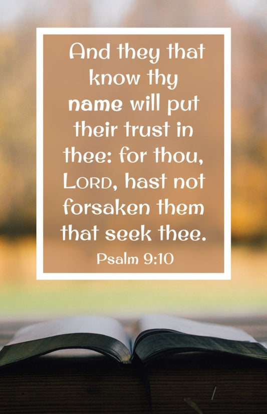 Bulletin-And They That Know Thy Name Will Put Their Trust In Thee (Psalm 9:10  KJV) (Pack Of 100)