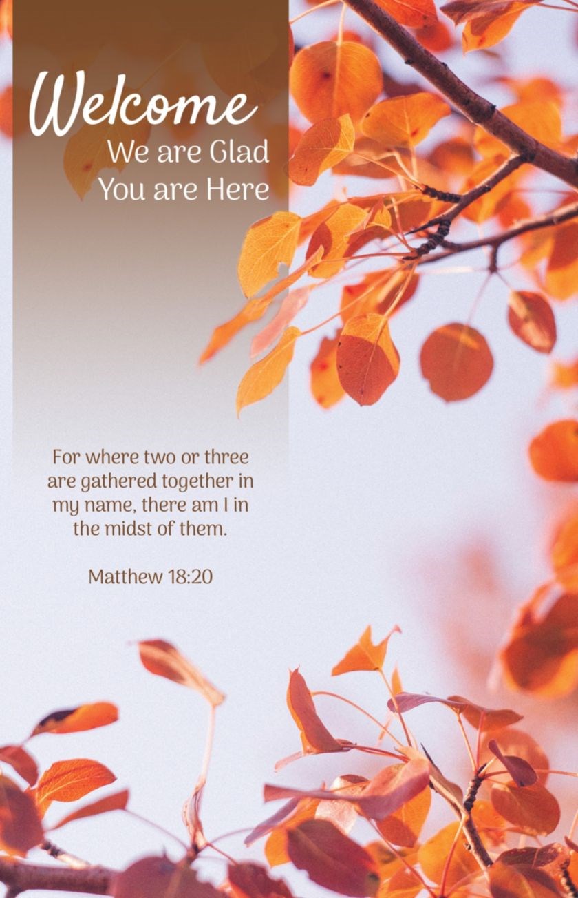 Bulletin-Welcome: We Are Glad You Are Here (Matthew 18:20  KJV) (Pack Of 100)