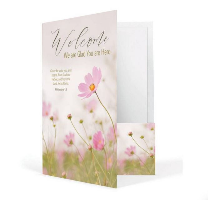 Welcome Folder-We Are Glad You Are Here (Philippians 1:2  KJV) (Pack Of 12)