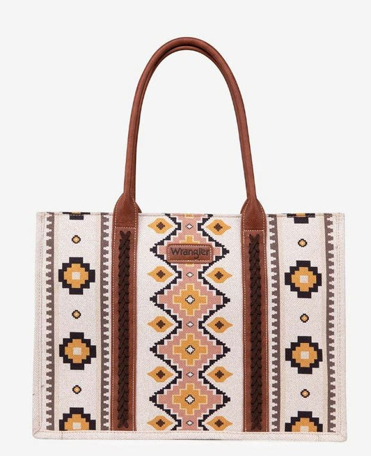 Wrangler Canvas Tote-Aztec-Coffee