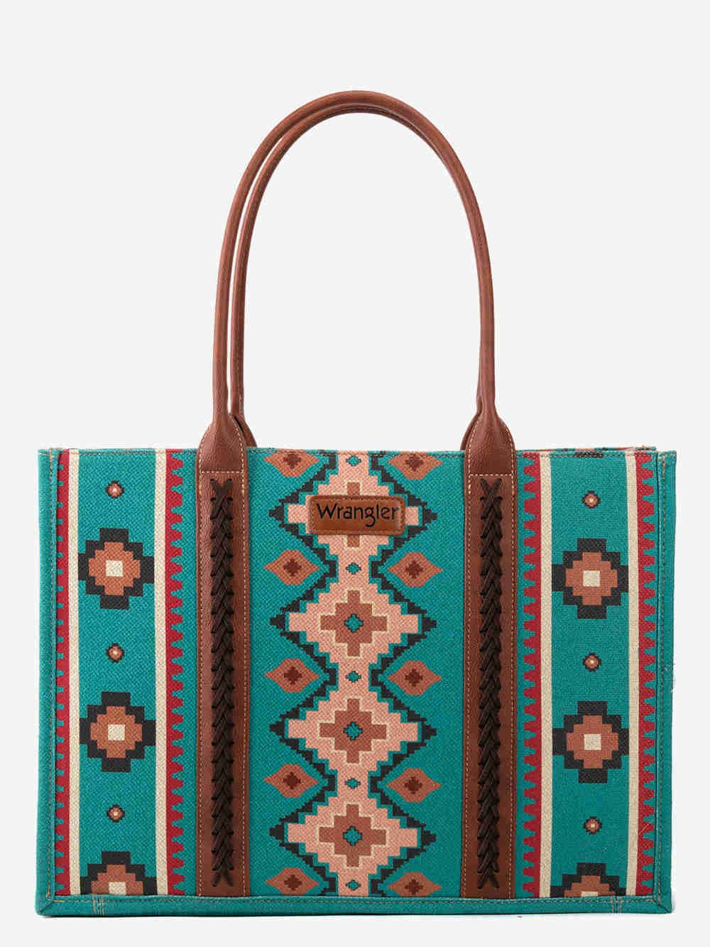 Wrangler Canvas Tote-Aztec-Turquoise