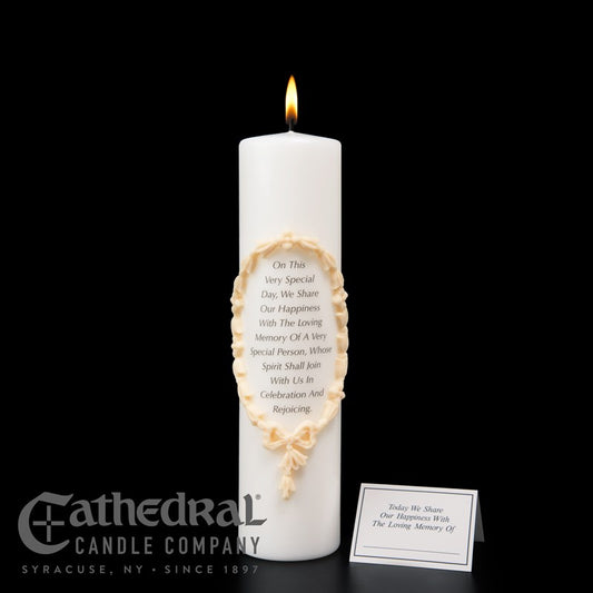 Candle-Memorial Pillar-White (3" x 12")