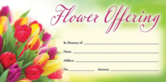 Offering Envelope-Flower Offering (Pack Of 100)